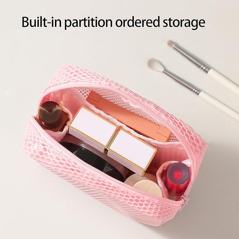 Pink Travel Organizer Pouch For Cosmetics Sanitary Items Compact Portable Storage - Image 2